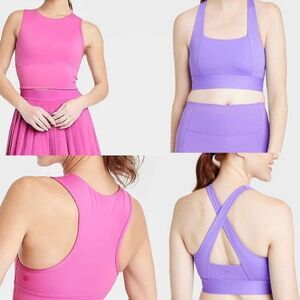 All In Motion NWT Medium Support Brushed Sculpt Cropped Sports Bras XS Set Of 2